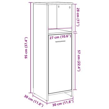 Badschrank Artisan-Eiche 30x30x95 cm Holzwerkstoff