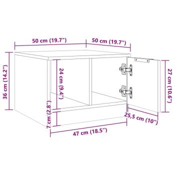 Couchtisch Altholz-Optik 50x50x36 cm Holzwerkstoff