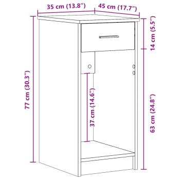 Computerschrank mit Schublade Sonoma-Eiche 35x45x77 cm