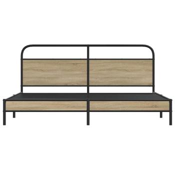 Metallbett ohne Matratze Räuchereiche 180x200 cm