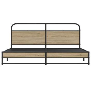 Metallbett ohne Matratze Räuchereiche 200x200 cm