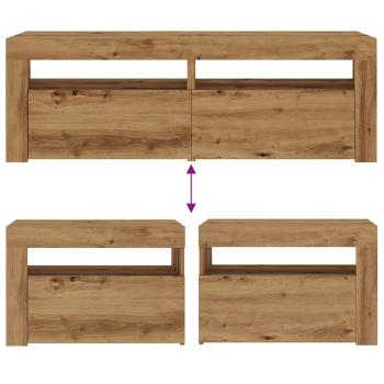Nachttische 2 Stk. mit LEDs Artisan-Eiche 60x35x40 cm