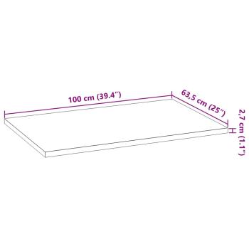 Küchenarbeitsplatte 100x63,5x2,7 cm Massivholz Eiche Rechteckig