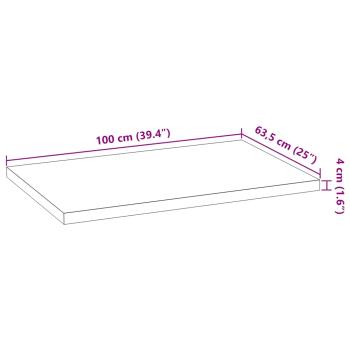 Küchenarbeitsplatte 100x63,5x4 cm Massivholz Eiche Rechteckig