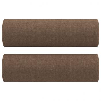 2-Sitzer-Sofa mit Zierkissen Braun 120 cm Stoff