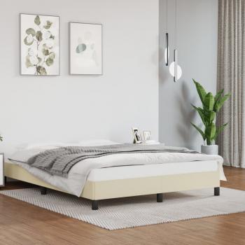 ARDEBO.de - Bettgestell Creme 140x190 cm Kunstleder