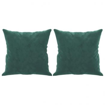 2-Sitzer-Sofa mit Zierkissen Dunkelgrün 140 cm Samt