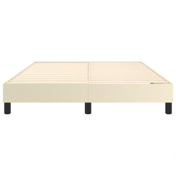 Bettgestell Creme 140x190 cm Kunstleder