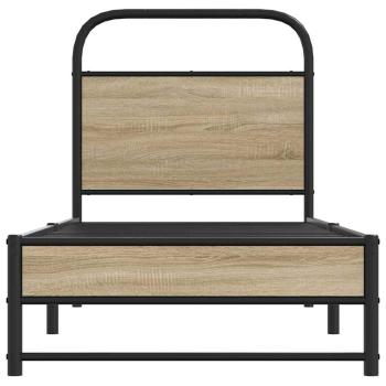 Bettgestell ohne Matratze 80x200 cm Räuchereiche Holzwerkstoff