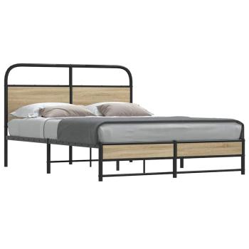 ARDEBO.de - Bettgestell ohne Matratze 135x190 cm Räuchereiche Holzwerkstoff