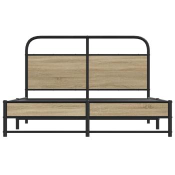 Bettgestell ohne Matratze 135x190 cm Räuchereiche Holzwerkstoff