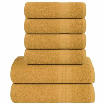 ARDEBO.de - 6-tlg. Handtuch-Set Golden 360 g/m² 100% Baumwolle