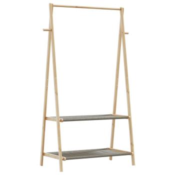 ARDEBO.de - Kleiderständer mit Ablagen 96x45,5x150,5 cm Bambus