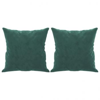 2-Sitzer-Sofa mit Zierkissen Dunkelgrün 120 cm Samt