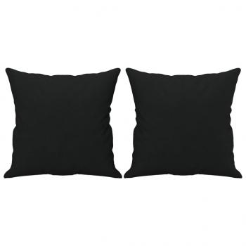 2-Sitzer-Sofa mit Kissen Schwarz 120 cm Mikrofasergewebe