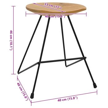 Hocker 2 Stk. Teak Massivholz