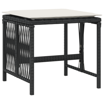 9-tlg. Garten-Essgruppe mit Kissen Schwarz Poly Rattan