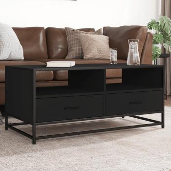 ARDEBO.de - Couchtisch Schwarz 100x50x45 cm Holzwerkstoff und Metall