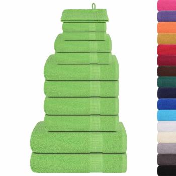 12-tlg. Handtuch-Set Apfelgrün 360 g/m² 100% Baumwolle