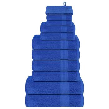 ARDEBO.de - 12-tlg. Handtuch-Set Blau 360 g/m² 100% Baumwolle