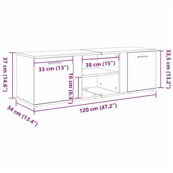 ARDEBO.de - TV-Schrank Altholz-Optik 120x34x37 cm Holzwerkstoff