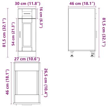 Küchenunterschrank Porto Betongrau Holzwerkstoff