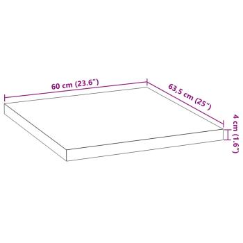 Küchenarbeitsplatte 60x63,5x4 cm Massivholz Eiche Rechteckig