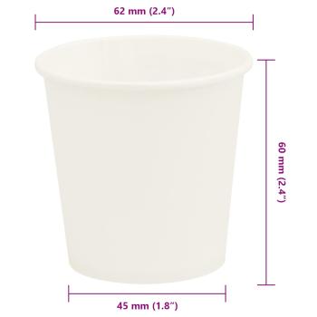 ARDEBO.de - Pappbecher 1000 Stk. 4oz 100ml Weiß