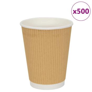 ARDEBO.de - Pappbecher 500 Stk. 12oz 300ml Braun