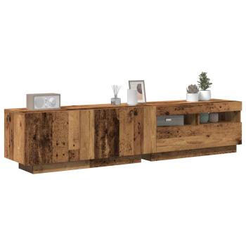 ARDEBO.de - TV-Schrank mit LED-Leuchten Artisan-Eiche 180x35x40 cm