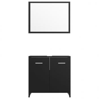 4-tlg. Badmöbel-Set Schwarz Holzwerkstoff