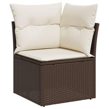 ARDEBO.de - 8-tlg. Garten-Sofagarnitur mit Kissen Braun Poly Rattan