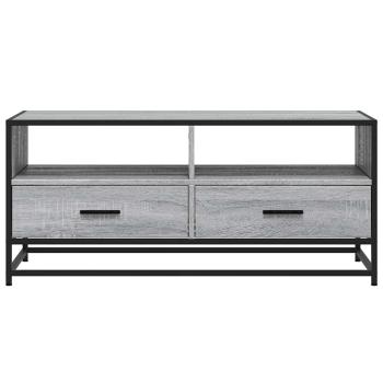 Couchtisch Grau Sonoma 100x50x45 cm Holzwerkstoff und Metall