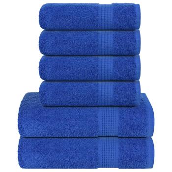 ARDEBO.de - 6-tlg. Handtuch-Set Blau 360 g/m² 100% Baumwolle