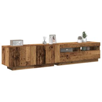 ARDEBO.de - TV-Schrank mit LED-Leuchten Altholz-Optik 200x35x40 cm