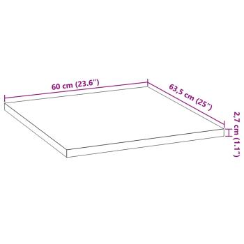 Küchenarbeitsplatte 60x63,5x2,7 cm Massivholz Eiche Rechteckig