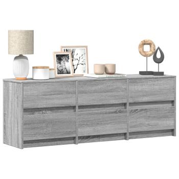ARDEBO.de - TV-Schrank mit LED-Beleuchtung Grau Sonoma 140x34x50 cm
