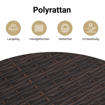 8-tlg. Garten-Sofagarnitur mit Kissen Braun Poly Rattan