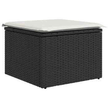 11-tlg. Garten-Sofagarnitur mit Kissen Braun Poly Rattan