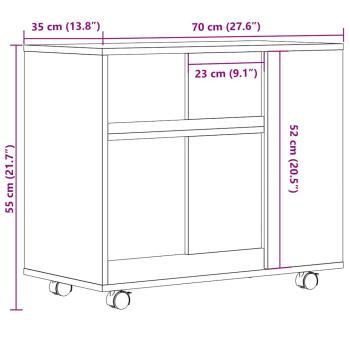 Beistelltisch Altholz-Optik 70x35x55 cm Holzwerkstoff