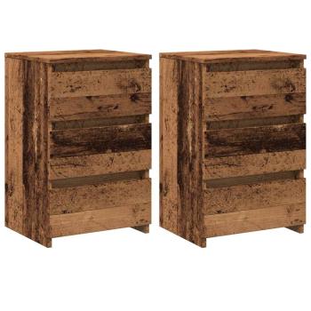Nachttische 2 Stk. Altholz-Optik 40x35x62,5 cm Holzwerkstoff