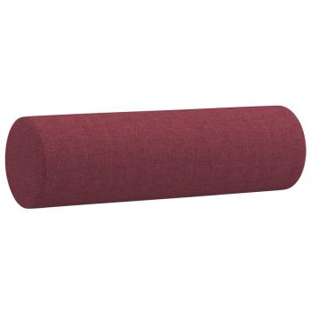 ARDEBO.de - 3-tlg. Sofagarnitur mit Kissen Weinrot Stoff