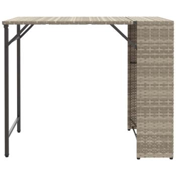 5-tlg. Garten-Essgruppe Klappbar Hellgrau Poly Rattan