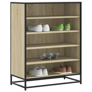 ARDEBO.de - Schuhschrank Sonoma Eiche 75x38x97,5 cm Holzwerkstoff Metall