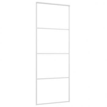 Schiebetür ESG-Mattglas und Aluminium 76x205 cm Weiß