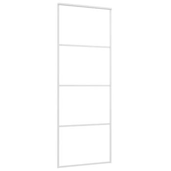 Schiebetür ESG-Mattglas und Aluminium 76x205 cm Weiß