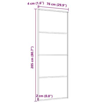 Schiebetür ESG-Mattglas und Aluminium 76x205 cm Weiß