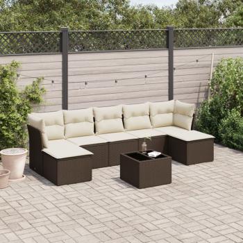 ARDEBO.de - 8-tlg. Garten-Sofagarnitur mit Kissen Braun Poly Rattan