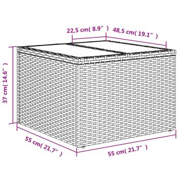 11-tlg. Garten-Sofagarnitur mit Kissen Braun Poly Rattan