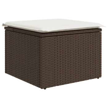 4-tlg. Garten-Sofagarnitur mit Kissen Braun Poly Rattan
